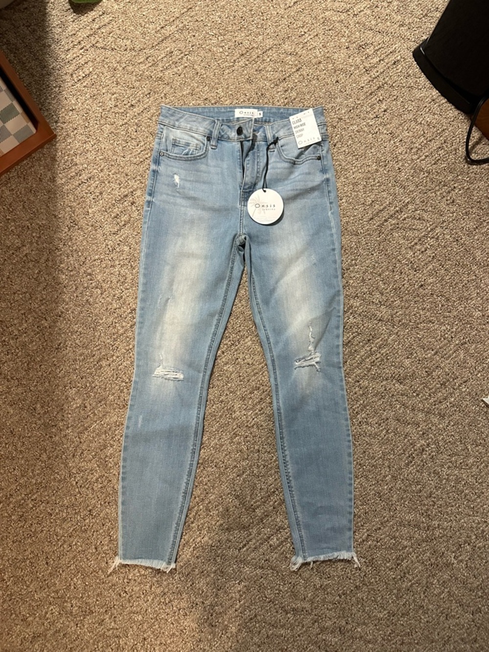 Oasis Light Wash Distressed Skinny Jeans